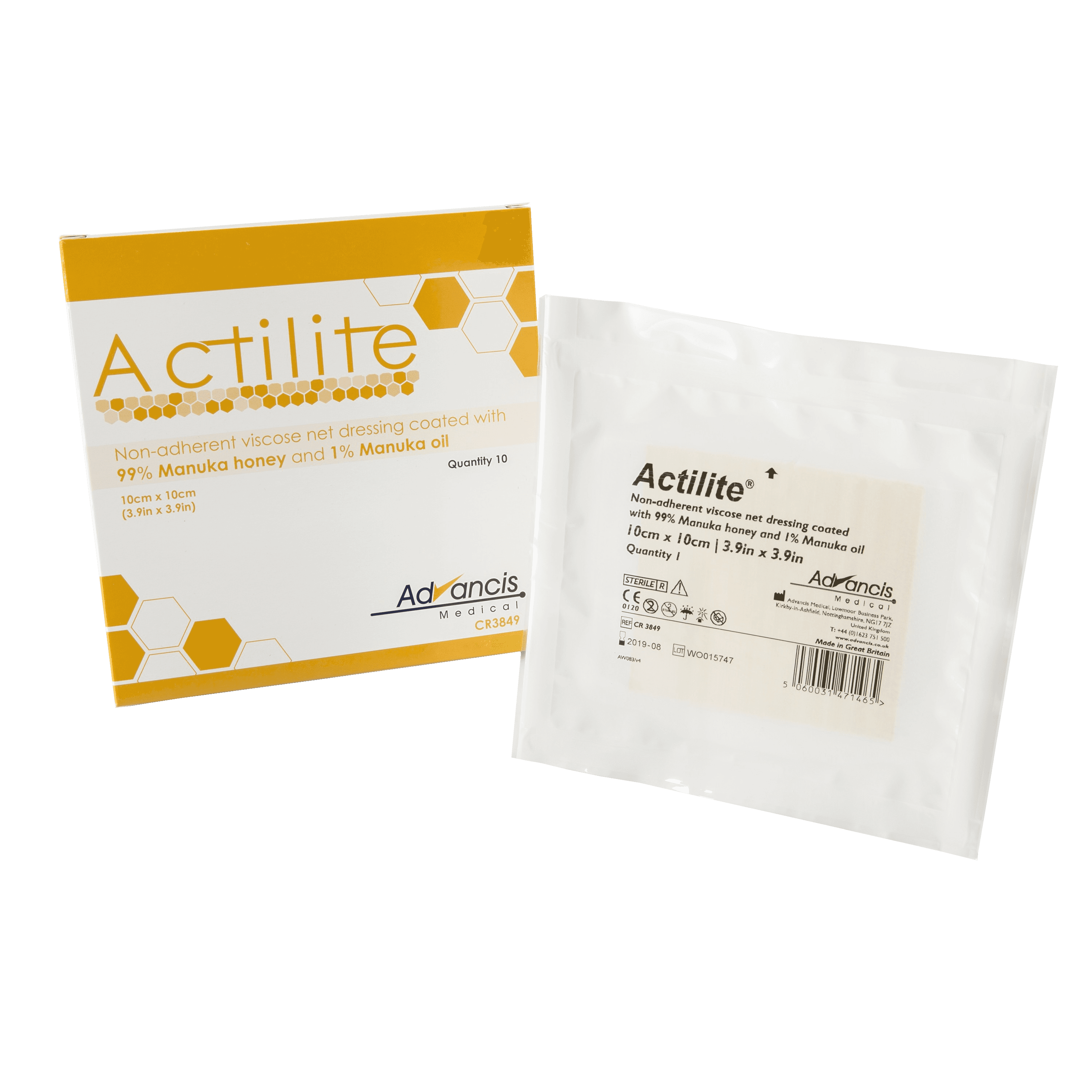 Actilite Manuka Honey Dressing 10 x 10cm (10)