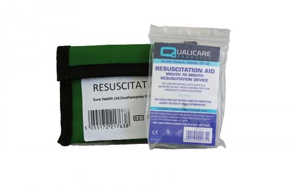 Resuscitation Aid in Pouch With Key Ring