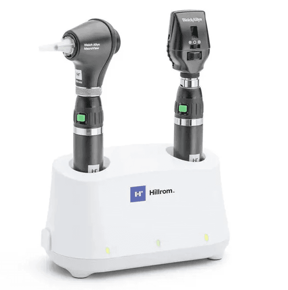 Welch Allyn 3.5V Diagnostic Set with Coaxial LED Ophthalmoscope, MacroView Basic LED Otoscope, Universal Desk Charger