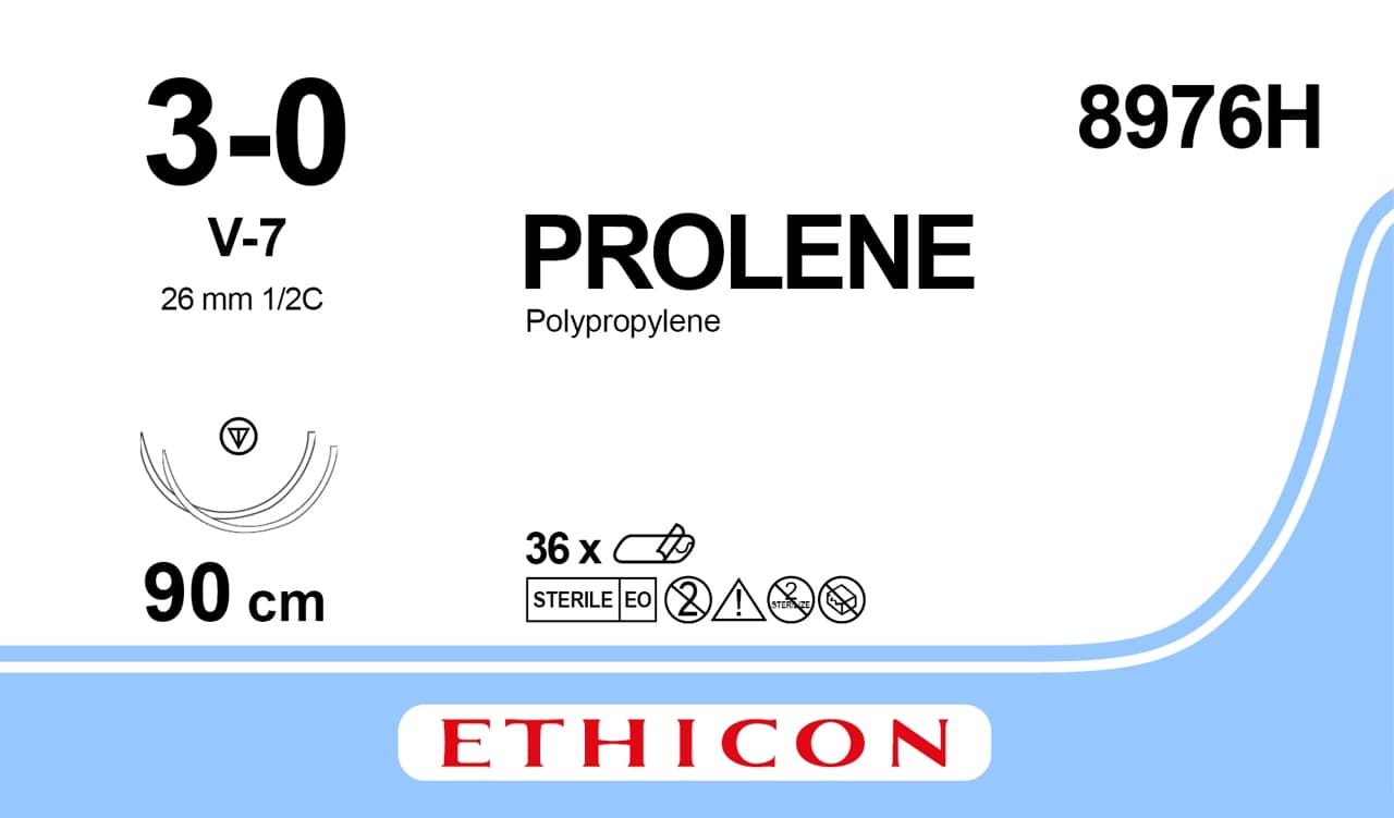 Prolene Blu Sutures 36in(90cm) USP3-0(M2) D/A V-7 MP (36) Prolene Blu Sutures 36in(90cm) USP3-0(M2) D/A V-7 MP (36)