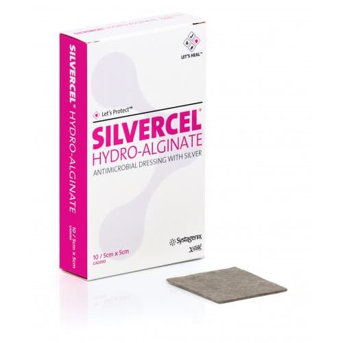 Silvercel Antimicrobial Dressing With Silver - 5cm x 5cm (10) Silvercel Antimicrobial Dressing With Silver - 5cm x 5cm (10)