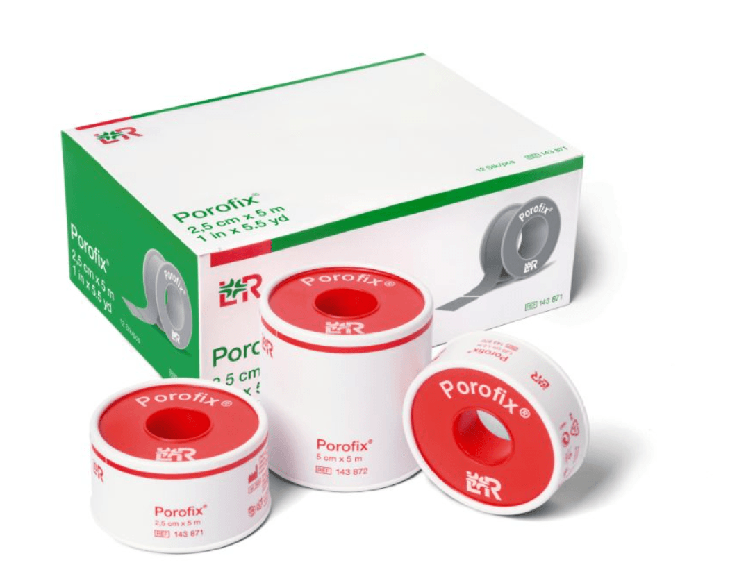Porofix: Reliable adhesive tape for securing dressings, bandages, and medical equipment. Ideal for wound care and patient comfort. Porofix: Reliable adhesive tape for securing dressings, bandages, and medical equipment. Ideal for wound care and patient comfort.