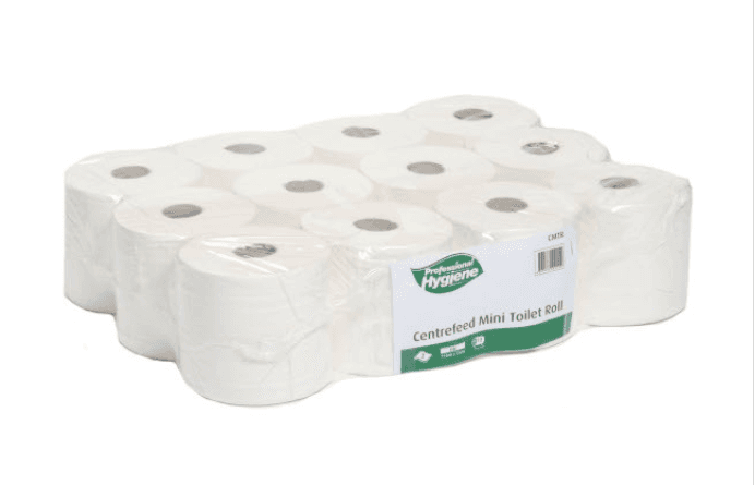 White 2 Ply Mini Centrefeed Toilet Rolls (12) White 2 Ply Mini Centrefeed Toilet Rolls (12)